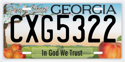 GA license plate CXG5322