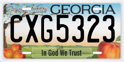 GA license plate CXG5323