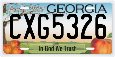 GA license plate CXG5326