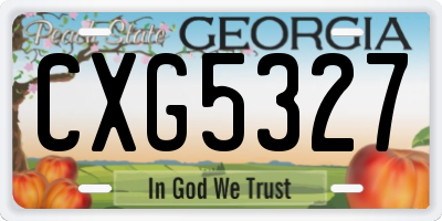 GA license plate CXG5327