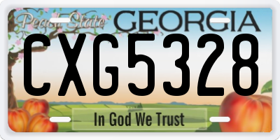 GA license plate CXG5328
