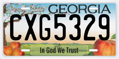 GA license plate CXG5329