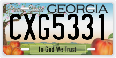 GA license plate CXG5331