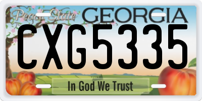 GA license plate CXG5335