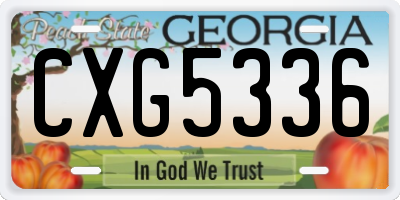 GA license plate CXG5336
