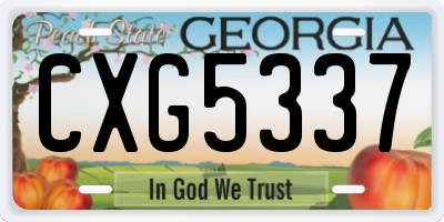 GA license plate CXG5337
