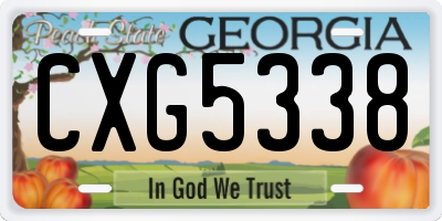 GA license plate CXG5338
