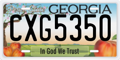 GA license plate CXG5350