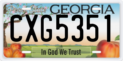 GA license plate CXG5351