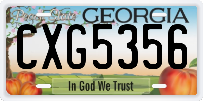 GA license plate CXG5356