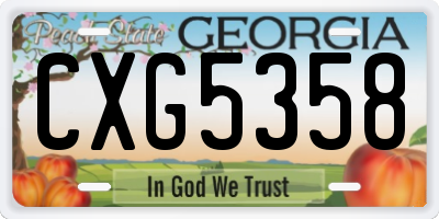 GA license plate CXG5358