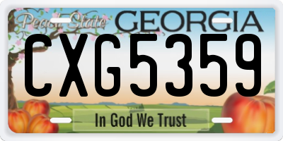 GA license plate CXG5359