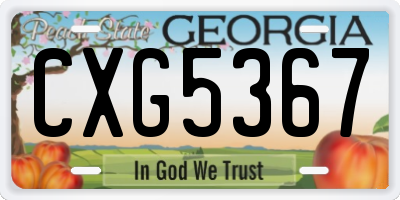GA license plate CXG5367