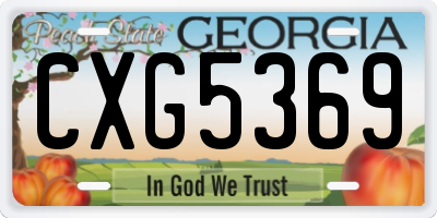 GA license plate CXG5369