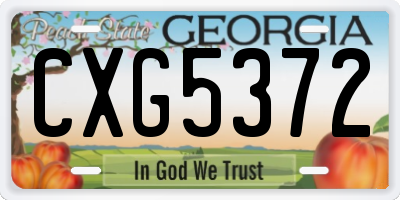 GA license plate CXG5372