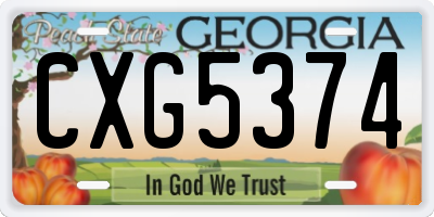 GA license plate CXG5374