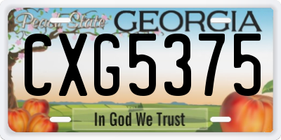 GA license plate CXG5375