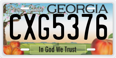 GA license plate CXG5376