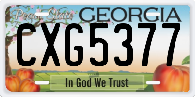 GA license plate CXG5377