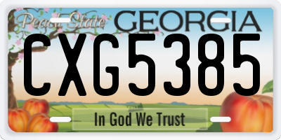 GA license plate CXG5385