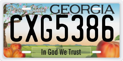 GA license plate CXG5386