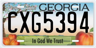 GA license plate CXG5394