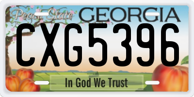 GA license plate CXG5396