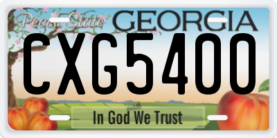 GA license plate CXG5400