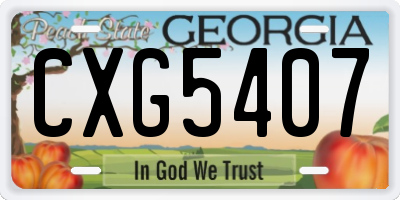 GA license plate CXG5407