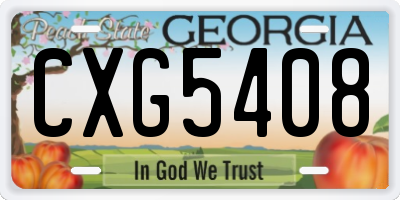 GA license plate CXG5408