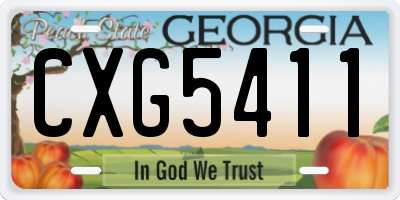 GA license plate CXG5411
