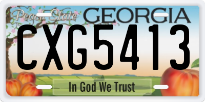 GA license plate CXG5413