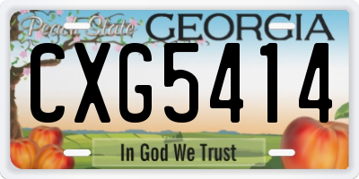 GA license plate CXG5414