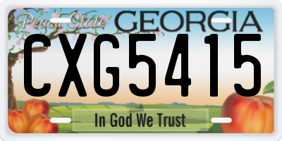 GA license plate CXG5415