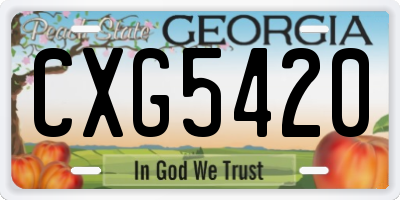 GA license plate CXG5420