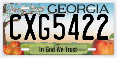 GA license plate CXG5422