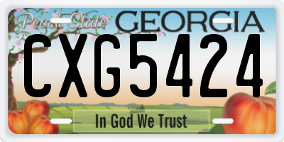 GA license plate CXG5424
