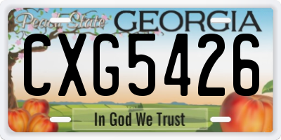 GA license plate CXG5426