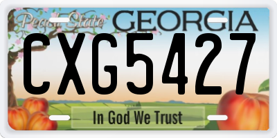 GA license plate CXG5427