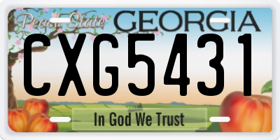 GA license plate CXG5431