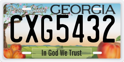 GA license plate CXG5432