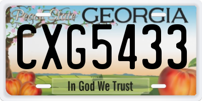 GA license plate CXG5433