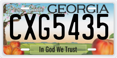 GA license plate CXG5435