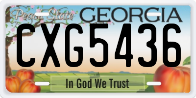 GA license plate CXG5436