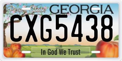 GA license plate CXG5438