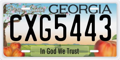 GA license plate CXG5443