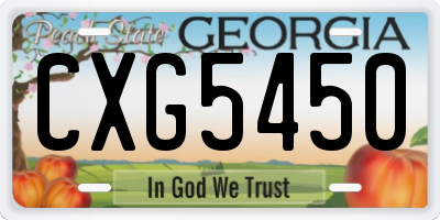 GA license plate CXG5450