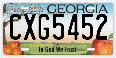 GA license plate CXG5452