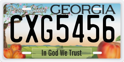 GA license plate CXG5456