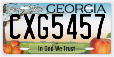 GA license plate CXG5457